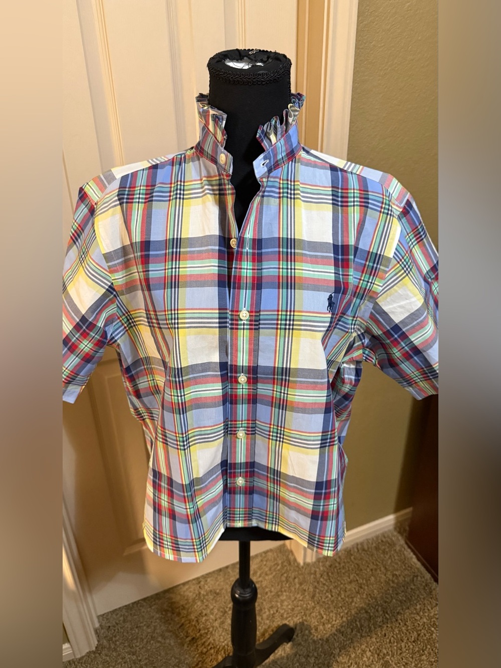 Upcycled men’s Ralph Lauren Short-Sleeve Button-Down Shirt